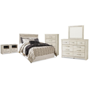 Bellaby Queen Panel Headboard, Dresser, Mirror, Chest and 2 Nightstands