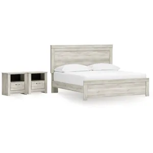 Bellaby King Panel Bed and 2 Nightstands