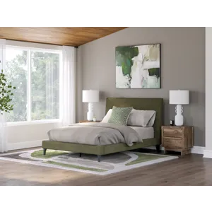 Chirason Full Upholstered Bed, Dresser and Mirror