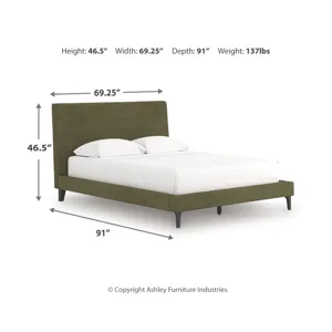 Chirason Queen Upholstered Bed, Dresser and Mirror