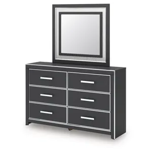 Birmonton King Panel Bed, Dresser, Mirror and Nightstand