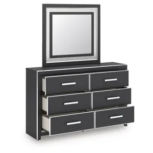 Birmonton King Panel Bed, Dresser, Mirror and Nightstand
