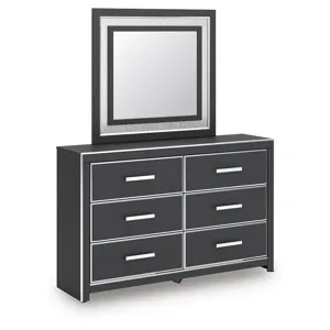 Birmonton King Panel Bed, Dresser, Mirror and Nightstand
