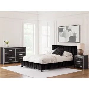 Zuraleus Queen Upholstered Bed, Dresser and Nightstand