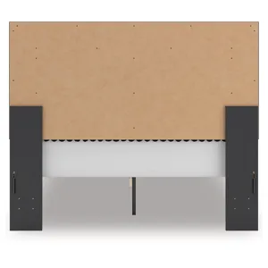 Zuraleus Queen Upholstered Panel Platform Bed, Dresser and Mirror