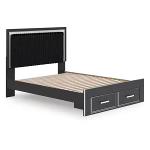 Birmonton Queen Upholstered Panel Platform Storage Bed
