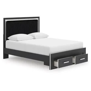 Birmonton Queen Upholstered Panel Platform Storage Bed