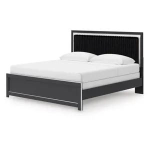 Birmonton King Panel Bed, Dresser, Mirror and Nightstand