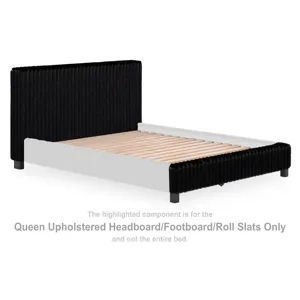 Zuraleus Queen Upholstered Headboard/Footboard/Roll Slats