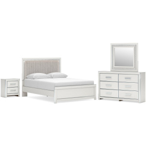 Zuraleus Queen Upholstered Platform Bed, Dresser, Mirror and Nightstand