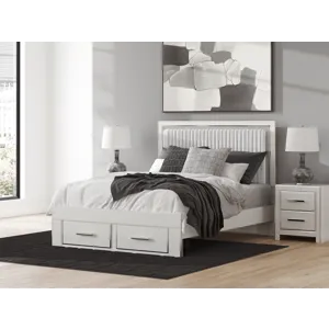 Birmonton Queen Upholstered Panel Platform Storage Bed