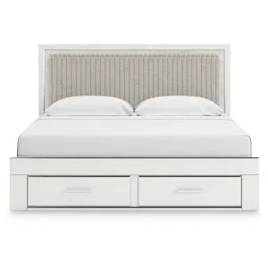 Birmonton King Upholstered Panel Platform Storage Bed