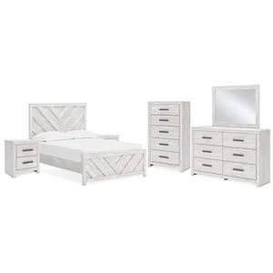 Cayboni Full Panel Bed, Dresser, Mirror, Chest and 2 Nightstands