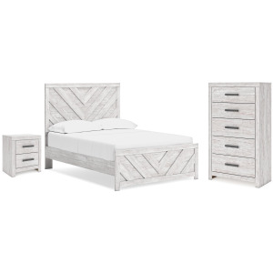 Cayboni Full Panel Bed, Chest and Nightstand