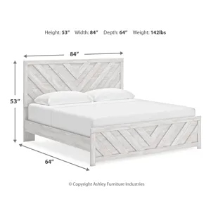 Cayboni King Panel Bed, Dresser, Mirror, Chest and Nightstand