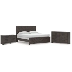 Prendonea King Panel Bed, Dresser and 2 Nightstands