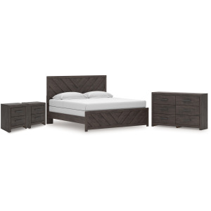 Prendonea King Panel Bed, Dresser and 2 Nightstands