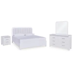Jarlee King Panel Bed, Dresser, Mirror and Nightstand
