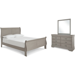 Kordasky Queen Sleigh Bed, Dresser and Mirror