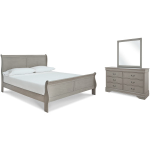 Kordasky California King Sleigh Bed, Dresser and Mirror