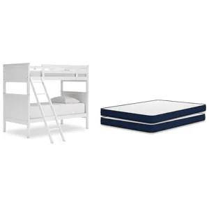 Nextonfort Twin over Twin Bunk Bed and 2 Twin Mattresses