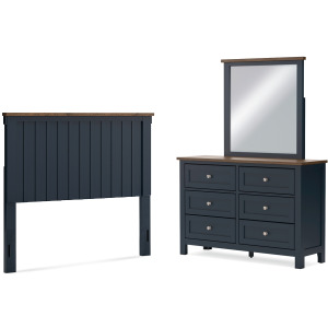 Landocken Full Panel Headboard, Dresser and Mirror