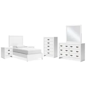 Binterglen Twin Panel Bed, Dresser, Mirror, Chest and 2 Nightstands