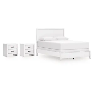 Binterglen Queen Panel Bed and 2 Nightstands