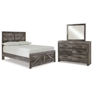 Wynnlow Full Crossbuck Panel Bed, Dresser and Mirror