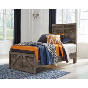 Wynnlow Twin Crossbuck Panel Bed, Dresser and Mirror