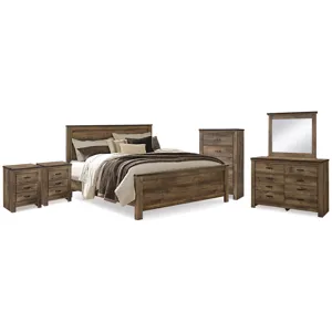 Trinell King Panel Bed. Dresser, Mirror, Chest and 2 Nightstands