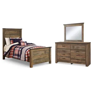 Trinell Twin Panel Bed, Dresser and Mirror