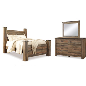 Trinell Queen Poster Bed, Dresser and Mirror