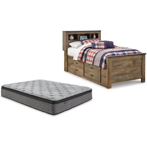 Trinell Twin Bookcase Bed with Mattress