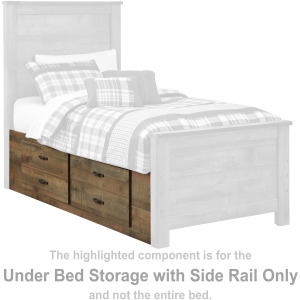 Trinell Under Bed Storage with Side Rail