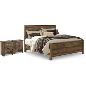 Trinell King Panel Bed and 2 Nightstands