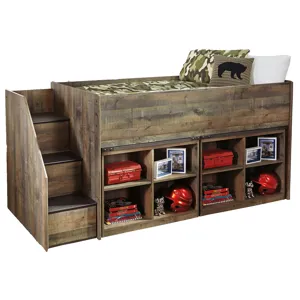 Trinell Twin Loft Bed with 2 Bookcases