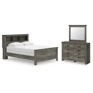 Frandern Queen Bookcase Bed, Dresser and Mirror