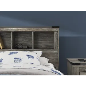 Frandern Twin Bookcase Bed with Storage, Dresser and Mirror