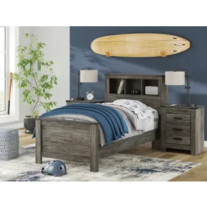 Frandern Twin Bookcase Bed, Dresser and Mirror