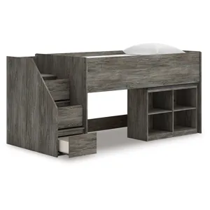 Frandern Twin Loft  Bed with Bookcase Storage
