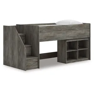 Frandern Twin Loft  Bed with Bookcase Storage