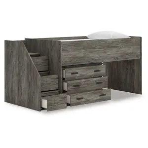 Frandern Twin Loft Bed with Drawer Storage