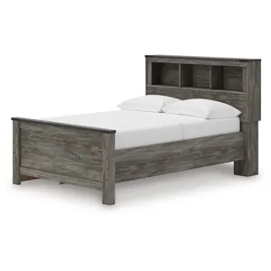 Frandern Full Bookcase Panel Bed with Storage