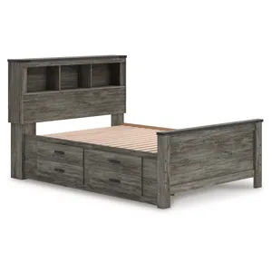 Frandern Full Bookcase Panel Bed with Storage