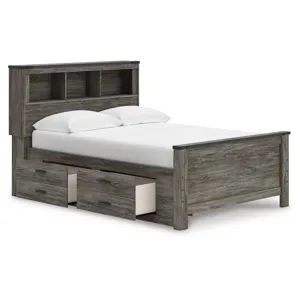 Frandern Full Bookcase Panel Bed with Storage