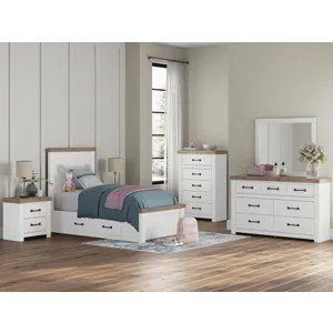 Savonport Twin Panel Bed with Storage