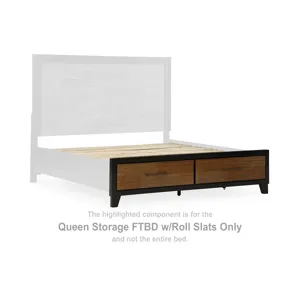 Kraeburn Queen Storage Footboard with Roll Slats