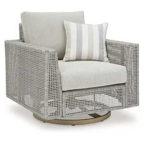Seton Creek Outdoor Swivel Lounge with Cushion &amp; Ottoman