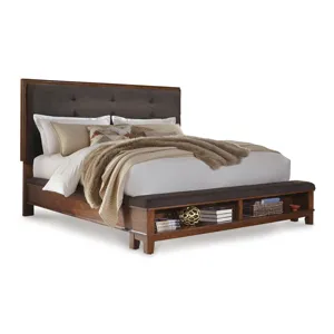 Ralene Queen Upholstered Storage Bed with Mirrored Dresser